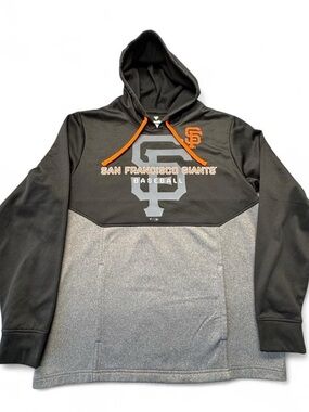 Fanatics San Francisco Giants Two-Tone Hooded Pullover - Black, Gray & Orange